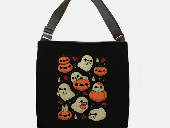 Cute Ghost With Halloween Pumpkin