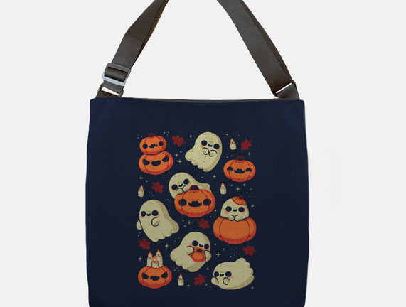 Cute Ghost With Halloween Pumpkin