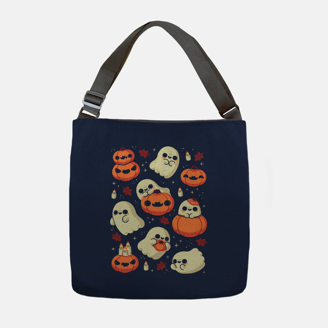 Cute Ghost With Halloween Pumpkin-None-Adjustable Tote-Bag-xMorfina