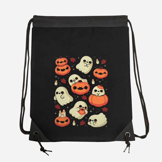 Cute Ghost With Halloween Pumpkin-None-Drawstring-Bag-xMorfina