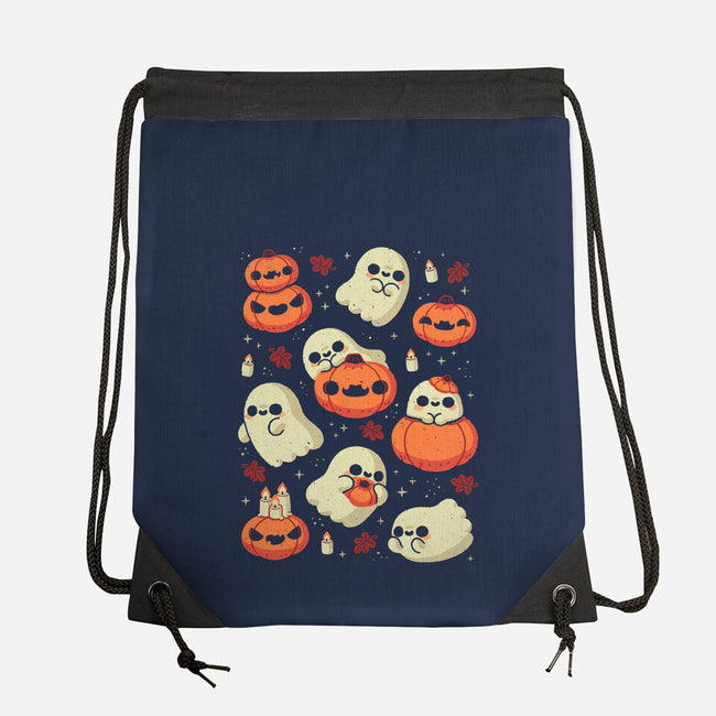 Cute Ghost With Halloween Pumpkin-None-Drawstring-Bag-xMorfina