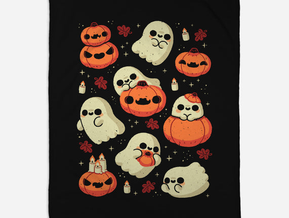 Cute Ghost With Halloween Pumpkin