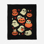 Cute Ghost With Halloween Pumpkin-None-Fleece-Blanket-xMorfina