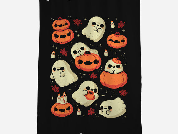 Cute Ghost With Halloween Pumpkin