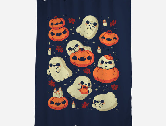 Cute Ghost With Halloween Pumpkin