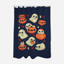 Cute Ghost With Halloween Pumpkin-None-Polyester-Shower Curtain-xMorfina