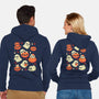 Cute Ghost With Halloween Pumpkin-Unisex-Zip-Up-Sweatshirt-xMorfina