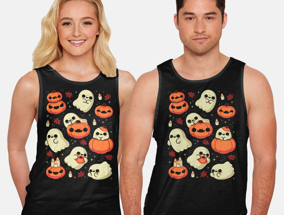 Cute Ghost With Halloween Pumpkin