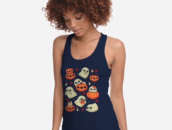 Cute Ghost With Halloween Pumpkin