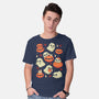 Cute Ghost With Halloween Pumpkin-Mens-Basic-Tee-xMorfina