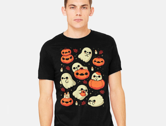 Cute Ghost With Halloween Pumpkin