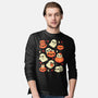 Cute Ghost With Halloween Pumpkin-Mens-Long Sleeved-Tee-xMorfina