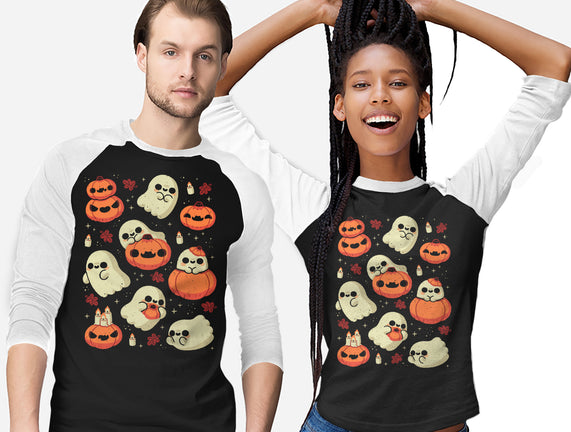 Cute Ghost With Halloween Pumpkin