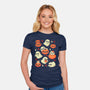 Cute Ghost With Halloween Pumpkin-Womens-Fitted-Tee-xMorfina