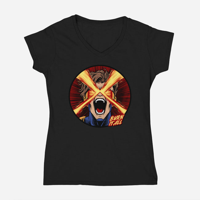 Eye Of Destruction-Womens-V-Neck-Tee-spoilerinc