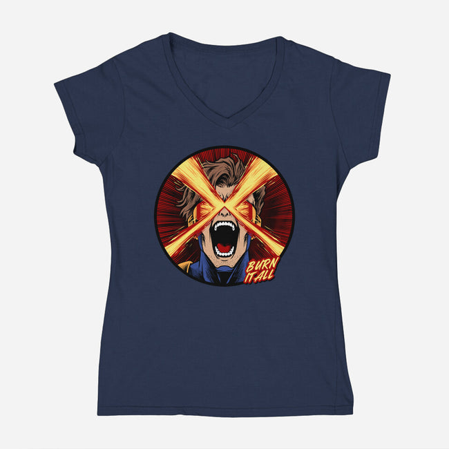 Eye Of Destruction-Womens-V-Neck-Tee-spoilerinc