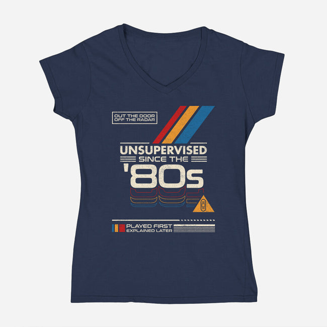 Unsupervised Since The 80s-Womens-V-Neck-Tee-sachpica