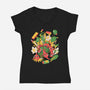 Tiny Creatures-Womens-V-Neck-Tee-ilustrata