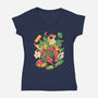 Tiny Creatures-Womens-V-Neck-Tee-ilustrata