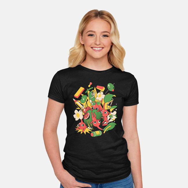 Tiny Creatures-Womens-Fitted-Tee-ilustrata