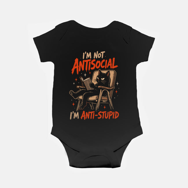 I'm Not Antisocial I'm Antistupid-Baby-Basic-Onesie-Diego Gurgell