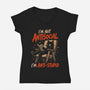 I'm Not Antisocial I'm Antistupid-Womens-V-Neck-Tee-Diego Gurgell
