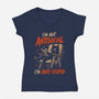 I'm Not Antisocial I'm Antistupid-Womens-V-Neck-Tee-Diego Gurgell