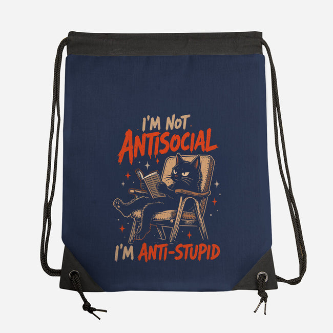 I'm Not Antisocial I'm Antistupid-None-Drawstring-Bag-Diego Gurgell