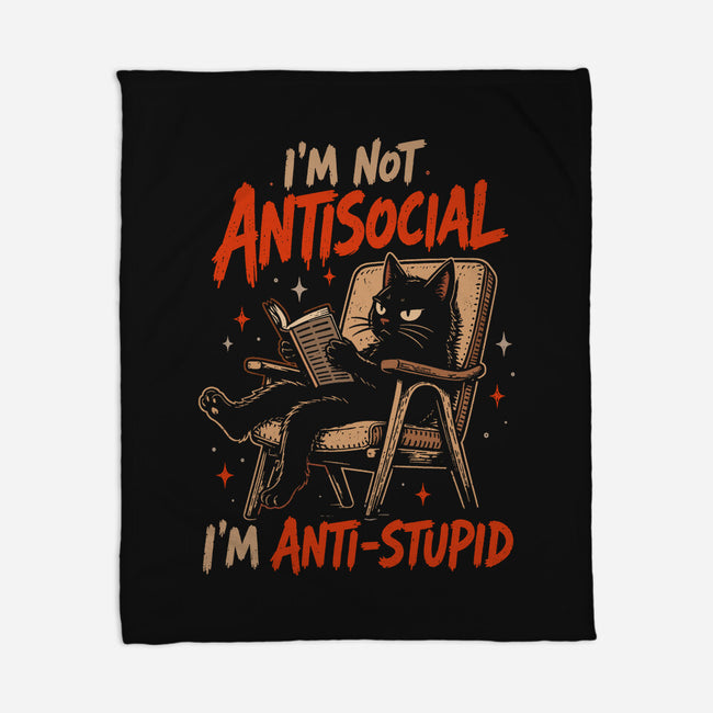 I'm Not Antisocial I'm Antistupid-None-Fleece-Blanket-Diego Gurgell