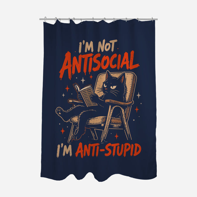 I'm Not Antisocial I'm Antistupid-None-Polyester-Shower Curtain-Diego Gurgell