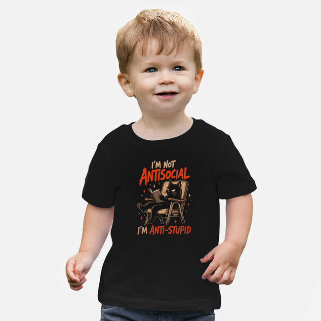 I'm Not Antisocial I'm Antistupid-Baby-Basic-Tee-Diego Gurgell