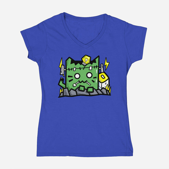Frank Cat-Womens-V-Neck-Tee-bloomgrace28