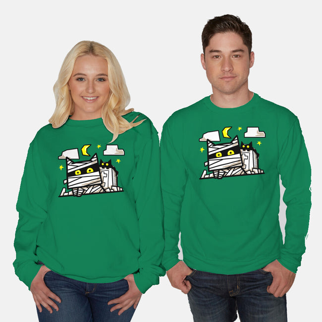 Cat Mummy-Unisex-Crew Neck-Sweatshirt-bloomgrace28