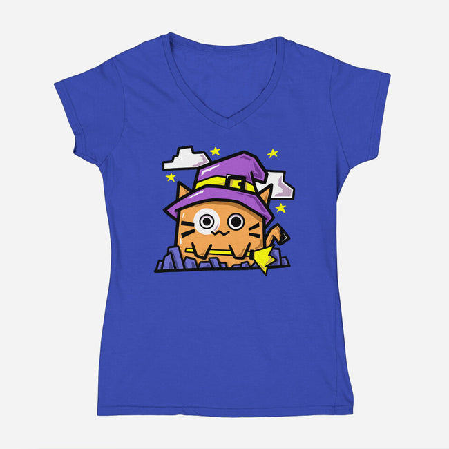 Witch Kitty-Womens-V-Neck-Tee-bloomgrace28