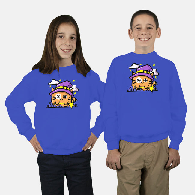 Witch Kitty-Youth-Crew Neck-Sweatshirt-bloomgrace28