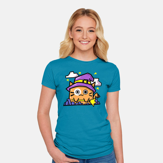 Witch Kitty-Womens-Fitted-Tee-bloomgrace28