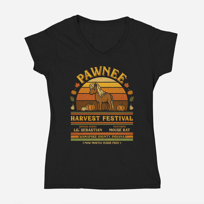 Mostly Curse Free-Womens-V-Neck-Tee-kg07