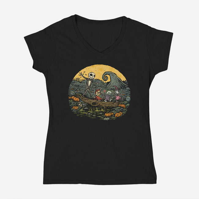 A Most Horrible Stroll-Womens-V-Neck-Tee-kg07