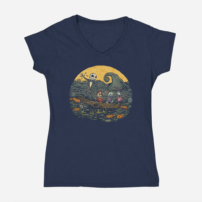 A Most Horrible Stroll-Womens-V-Neck-Tee-kg07