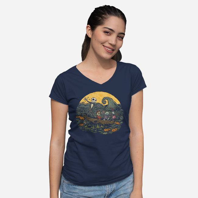 A Most Horrible Stroll-Womens-V-Neck-Tee-kg07