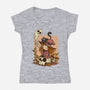Boo Bubble Witch-Womens-V-Neck-Tee-fanfabio