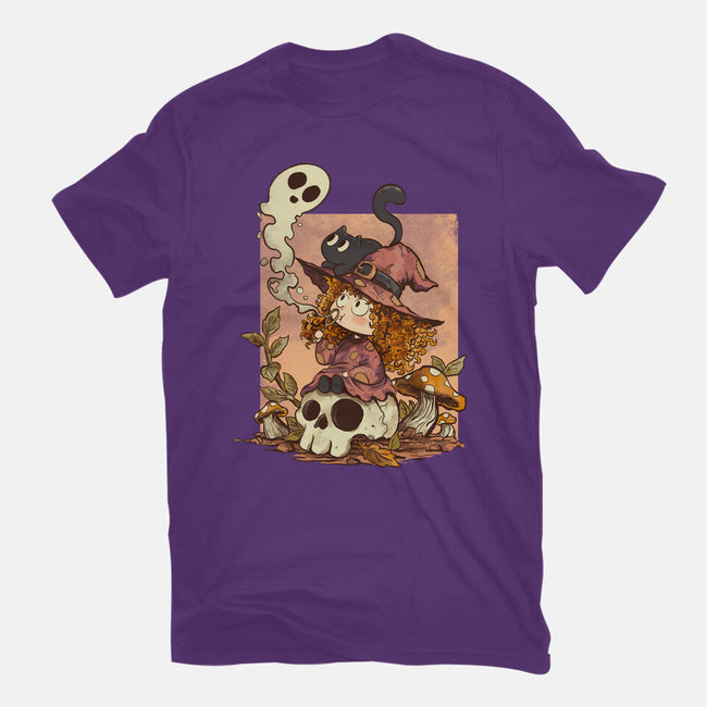 Boo Bubble Witch-Womens-Basic-Tee-fanfabio