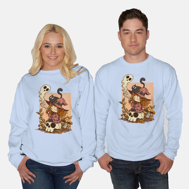 Boo Bubble Witch-Unisex-Crew Neck-Sweatshirt-fanfabio