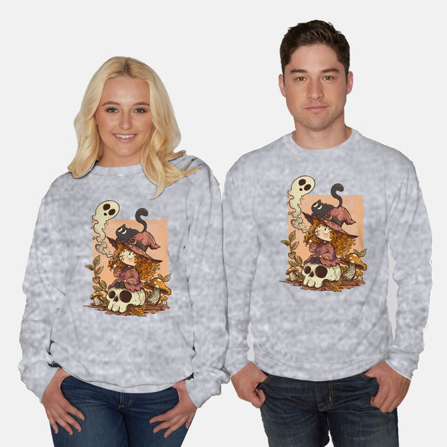 Boo Bubble Witch-Unisex-Crew Neck-Sweatshirt-fanfabio
