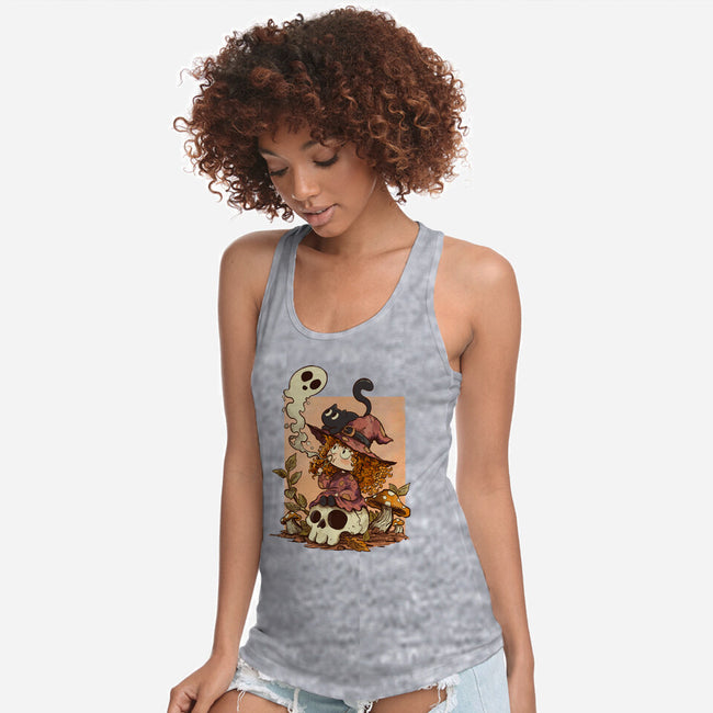 Boo Bubble Witch-Womens-Racerback-Tank-fanfabio