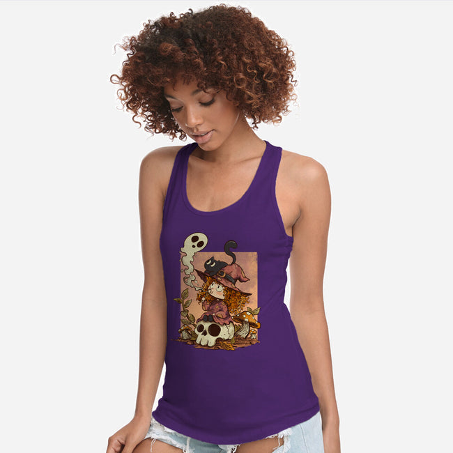 Boo Bubble Witch-Womens-Racerback-Tank-fanfabio