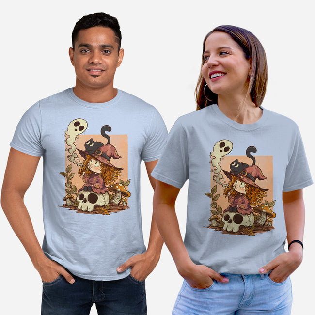Boo Bubble Witch-Unisex-Basic-Tee-fanfabio