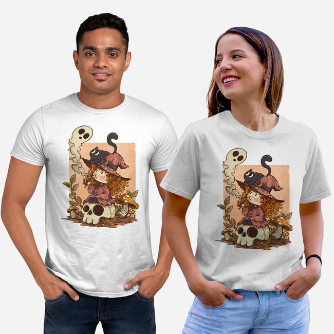 Boo Bubble Witch-Unisex-Basic-Tee-fanfabio