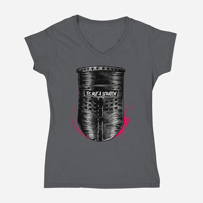 But A Scratch Helmet-Womens-V-Neck-Tee-rocketman_art