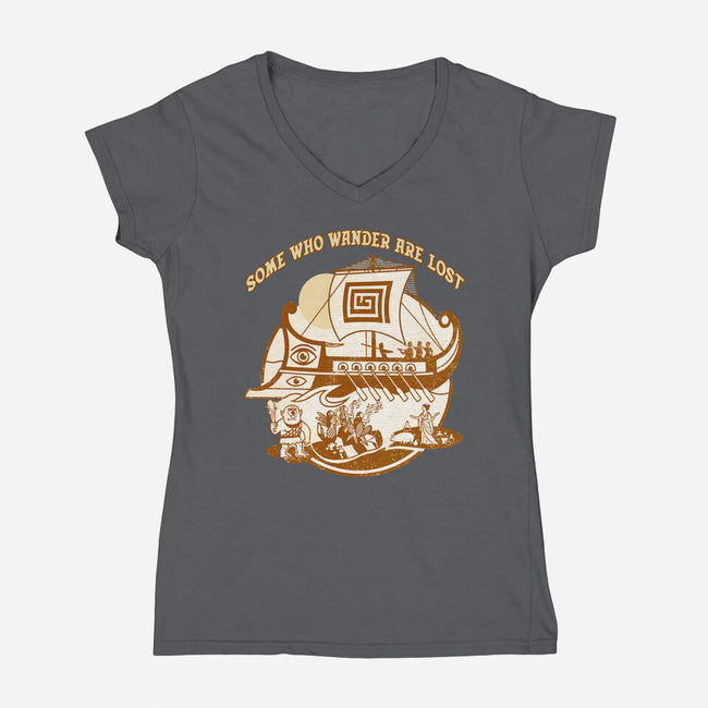 Some Who Wander Are Lost-Womens-V-Neck-Tee-palmstreet
